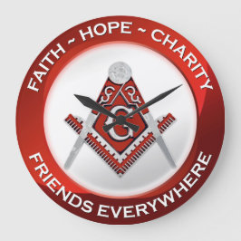 Reloj Redondo Grande Masonic Clock Red