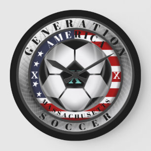 Reloj Redondo Grande Massachusetts State Generation X American Soccer
