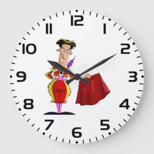 Reloj Redondo Grande Matador con capa roja Torero español