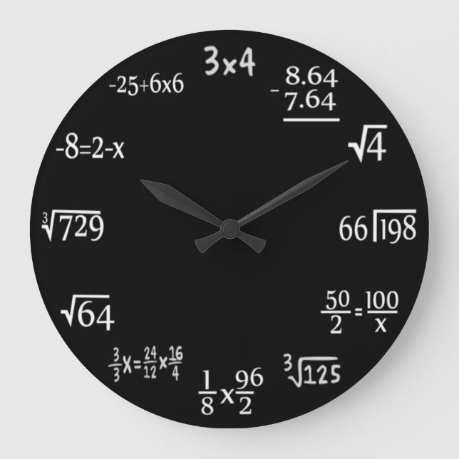 Reloj Redondo Grande Matemáticas (Anverso)