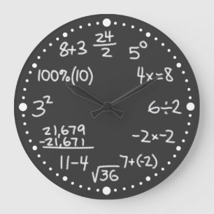 Reloj Redondo Grande Matemáticas Ecuaciones matemáticas Encantan el R
