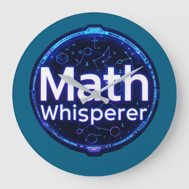 Reloj Redondo Grande Math Teacher Math Whisperer (Anverso)