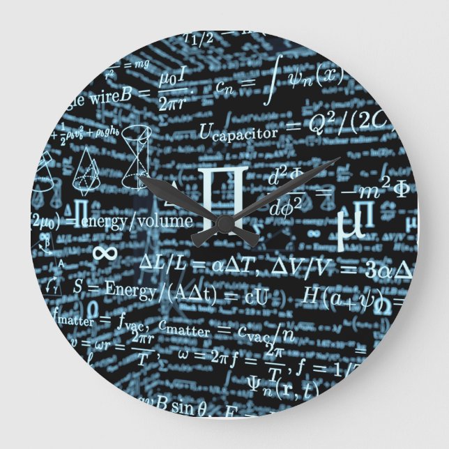 Reloj Redondo Grande Mathematik Algebra Design (Anverso)