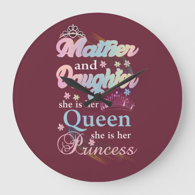 Reloj Redondo Grande Mather y su hija son su reina, (Anverso)