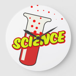 Reloj Redondo Grande Matraz de ciencia caricatura