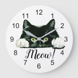 Reloj Redondo Grande ¡Maullido! Gato