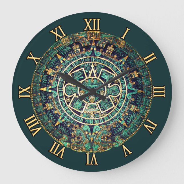 Reloj Redondo Grande Mayan Calendar Clock (Anverso)