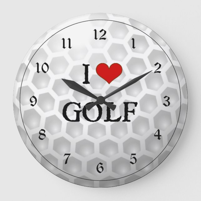 Reloj Redondo Grande Me encanta el golf (Anverso)