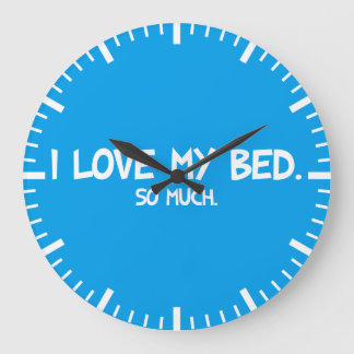Reloj Redondo Grande Me encanta mi cama - Novedad divertida