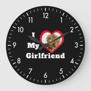 Reloj Redondo Grande Me encanta mi novia Bae foto Personalizado persona
