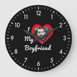 Reloj Redondo Grande Me encanta mi novio Bae foto Personalizado persona