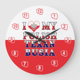 Reloj Redondo Grande Me encanta mi Texan polaco Busia
