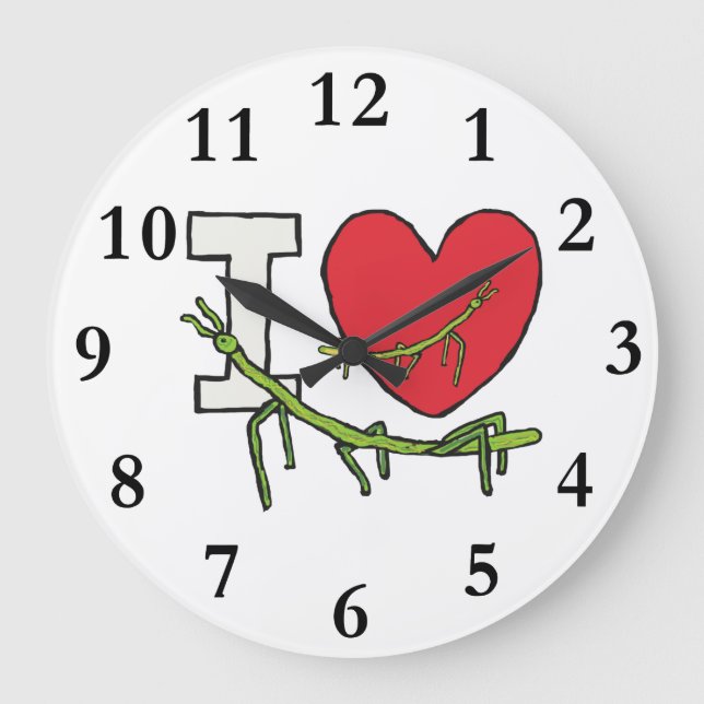 Reloj Redondo Grande Me encantan los errores de Stick (Anverso)