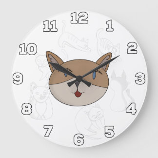 Reloj Redondo Grande Me encantan los gatos