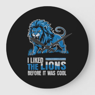 Reloj Redondo Grande Me gustaban los leones antes de que fuera genial L