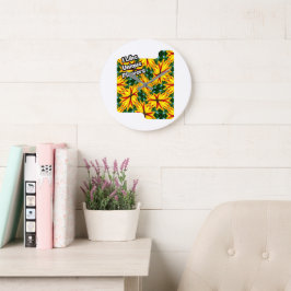 Reloj Redondo Grande Me Gustan Las Flores Únicas