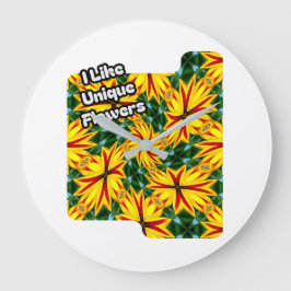 Reloj Redondo Grande Me Gustan Las Flores Únicas