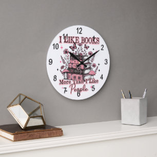 Reloj Redondo Grande Me Gustan Los Libros Más Que...