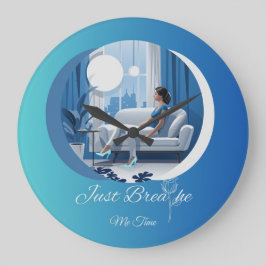 Reloj Redondo Grande Me Time Just Breathe Blue