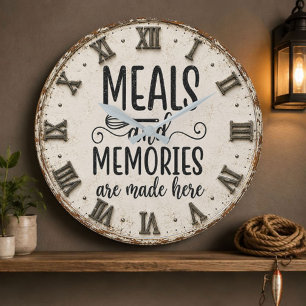 Reloj Redondo Grande Meals and Memories Farmhouse Kitchen