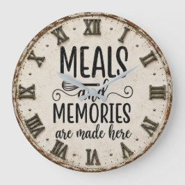 Reloj Redondo Grande Meals and Memories Farmhouse Kitchen