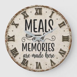 Reloj Redondo Grande Meals and Memories Farmhouse Kitchen