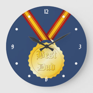 Reloj Redondo Grande Medalla al Mejor Papá Día del Padre