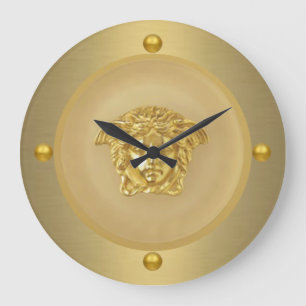 Reloj Redondo Grande Medallón de la medusa del oro