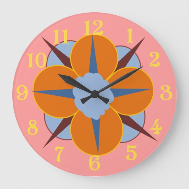 Reloj Redondo Grande Medallón Floral (Anverso)