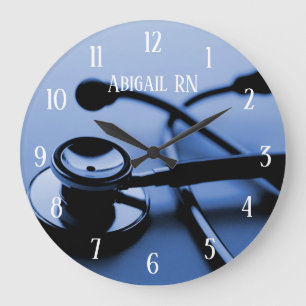 Reloj Redondo Grande Médica de la Oficina Médica Azul Enfermera gra