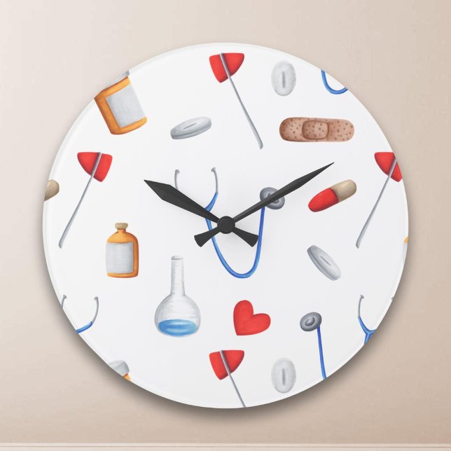 Reloj Redondo Grande Médica o enfermera de equipos médicos (Subido por el creador)