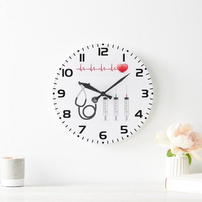 Reloj Redondo Grande Medical Equipment Heartbeat Healthcare (Subido por el creador)