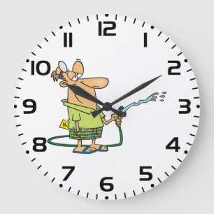 Reloj Redondo Grande Médico Jubilado Divertido Manguera de Jardín