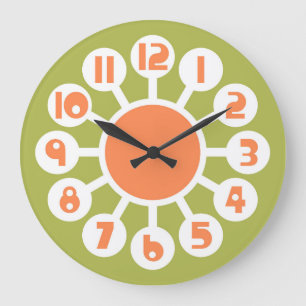 Reloj Redondo Grande Medid Mod Blue y Naranja