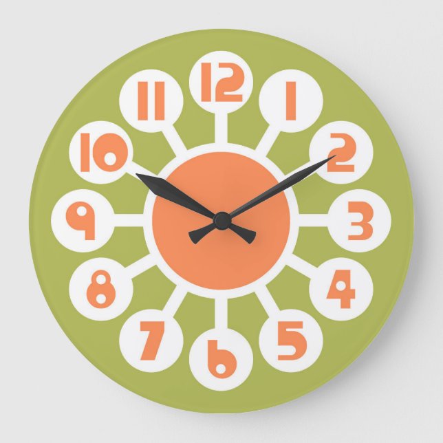 Reloj Redondo Grande Medid Mod Blue y Naranja (Anverso)