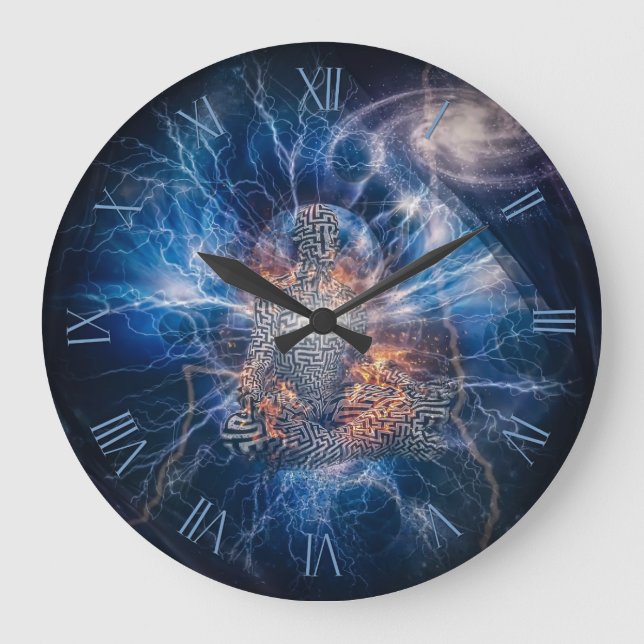 Reloj Redondo Grande Meditación en el espacio (Anverso)