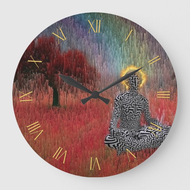 Reloj Redondo Grande Meditación en el paisaje surrealista (Anverso)