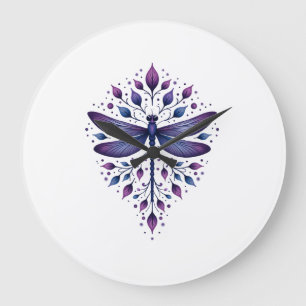 Reloj Redondo Grande Meditación Geometría Fractal Espiritual Yoga Drago