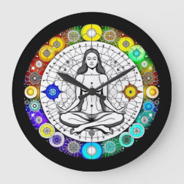 Reloj Redondo Grande Meditación pacífica tranquila y serena