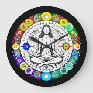 Reloj Redondo Grande Meditación pacífica tranquila y serena