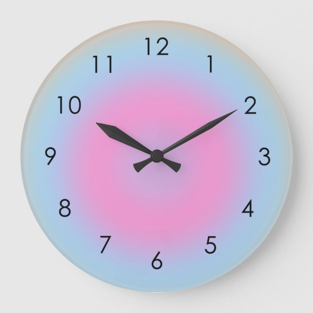 Reloj Redondo Grande Meditation Pastel Gradient Ombre Colorful Aura   (Anverso)