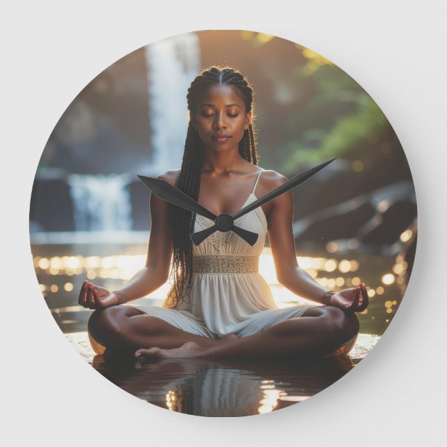 RELOJ REDONDO GRANDE MEDITATION - YOGA - WELLNESS - CARPE DIEM (Anverso)