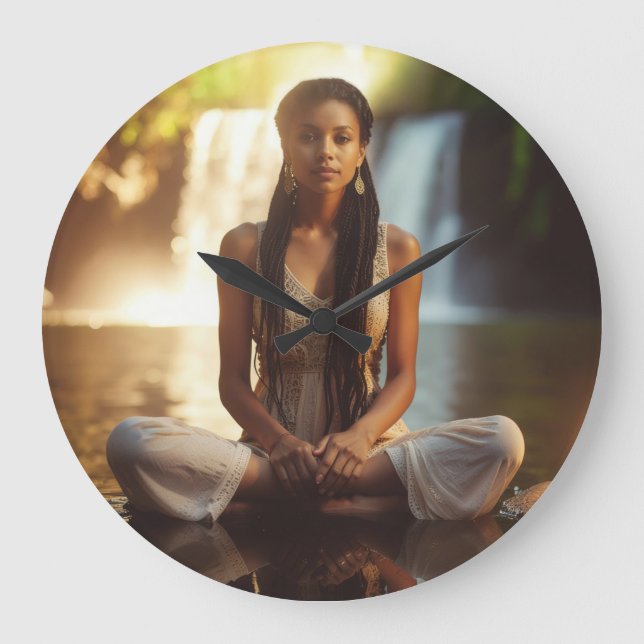 RELOJ REDONDO GRANDE MEDITATION - YOGA - WELLNESS - CARPE DIEM (Anverso)