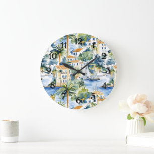 Reloj Redondo Grande Mediterráneo Tropical