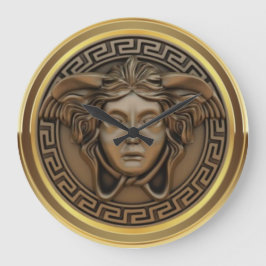 Reloj Redondo Grande Medusa de Bronce