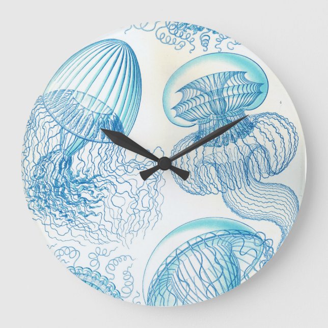 Reloj Redondo Grande Medusas de Ernst Haeckel Leptomedusae (Anverso)
