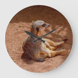 Reloj Redondo Grande Meerkat Lazy Days,