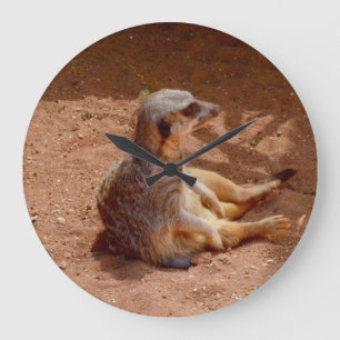 Reloj Redondo Grande Meerkat Lazy Days,