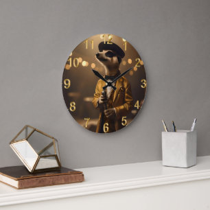 Reloj Redondo Grande "Meerkat Moonlight: Serenade de un forense"