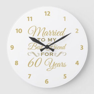Reloj Redondo Grande Mejor amiga en el 60º aniversario de bodas